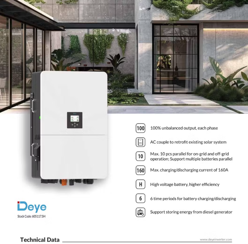 اینورتر خورشیدی سهفاز Deye 80kW مدل SUN-80K-SG02HP3-EU-BM6