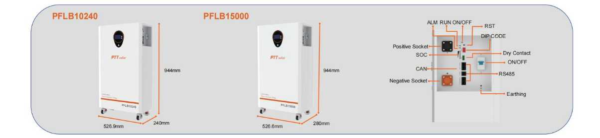 باتری 10 کیلووات لیتیومی برند PTT مدل PFLB10240