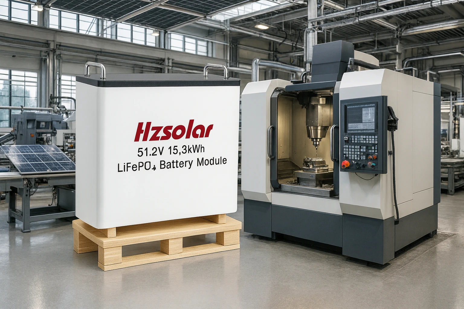 باتری 15.3 کیلووات لیتیومی 300 آمپر برند HZ Solar Li-ion 52.1V