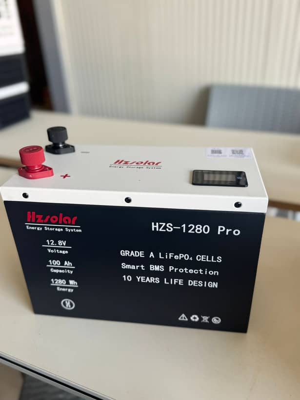 باتری 1.2 کیلووات لیتیومی 100 آمپر برند HZ Solar مدل HZ Solar-1280 pro