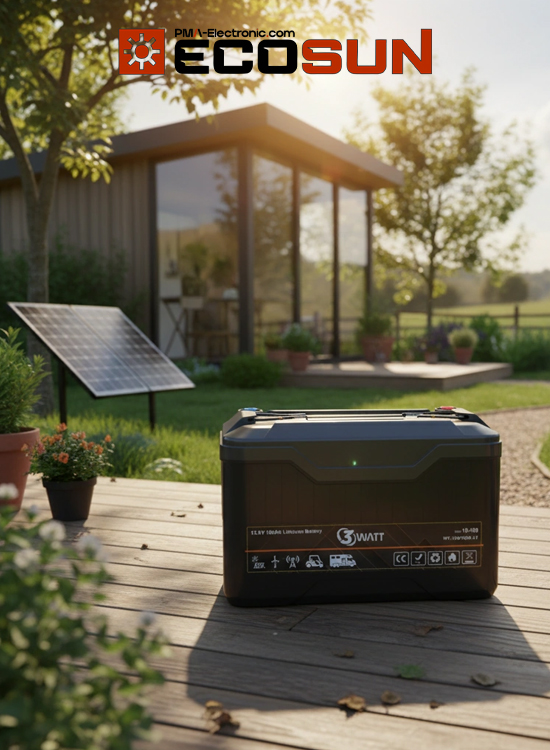 باتری 12 ولت 100 آمپر لیتیومی برند تری وات مدل  3Watt WT‑1281000‑LT